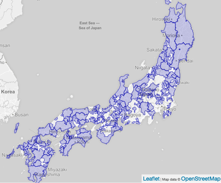 Feudal Japan Daimyo Boundaries Map